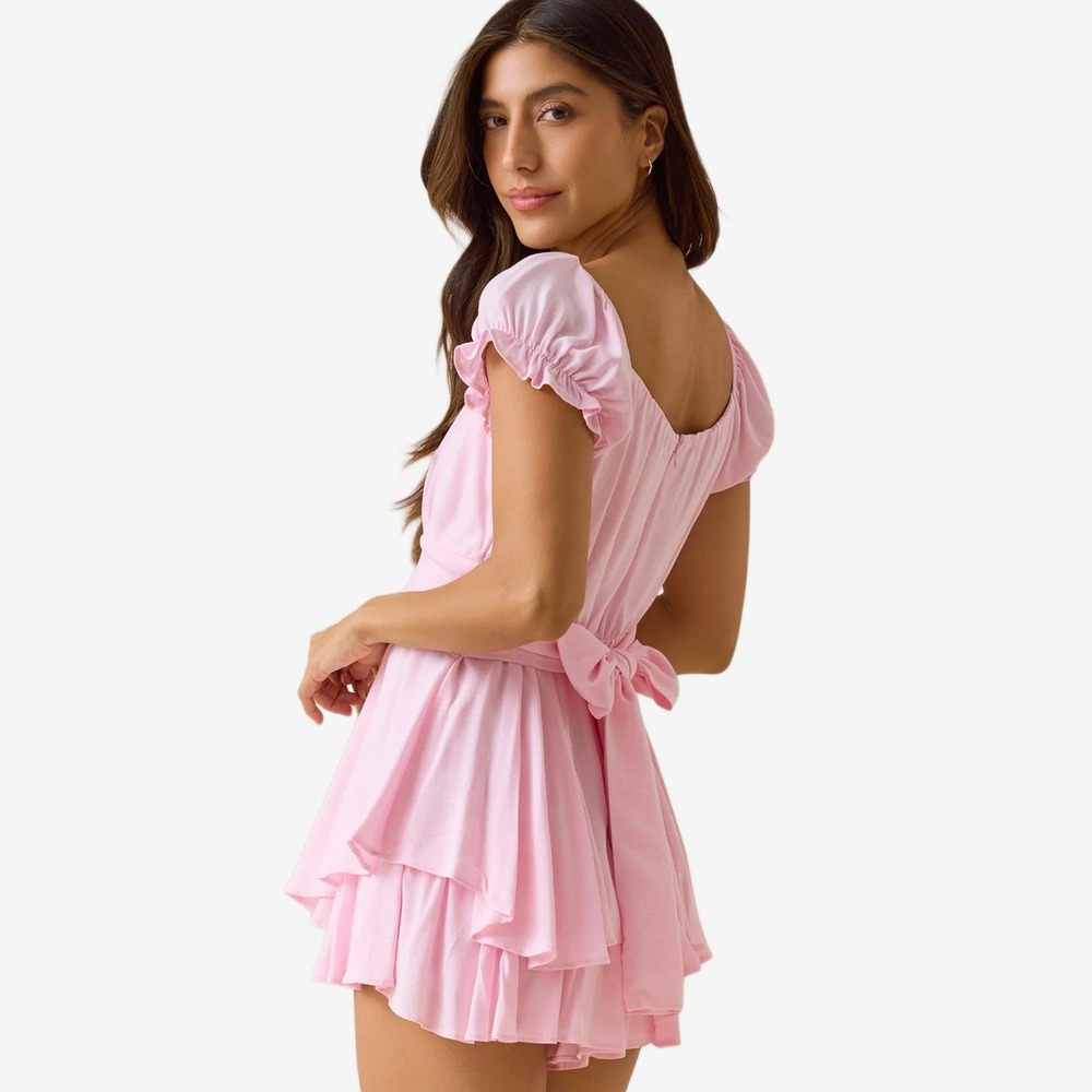 Altar'd State Haisley Double Layered Romper Size M Pink - Picture 2 of 2